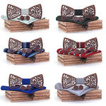 Wooden Bow Tie set and Handkerchief