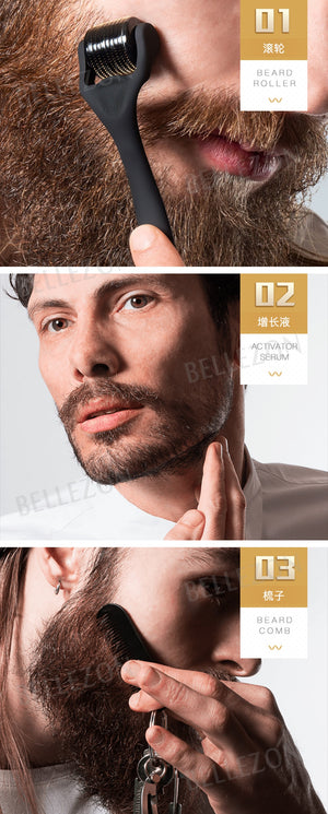 4 Pcs/set Barbe Beard Hair Growth Set