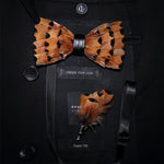 Original Design Natural Bird's Feather Exquisite Bow Tie