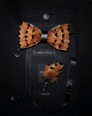 Original Design Natural Bird's Feather Exquisite Bow Tie