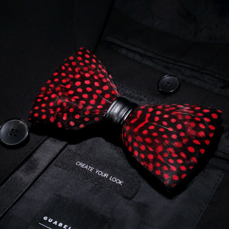 Original Design Natural Bird's Feather Exquisite Bow Tie