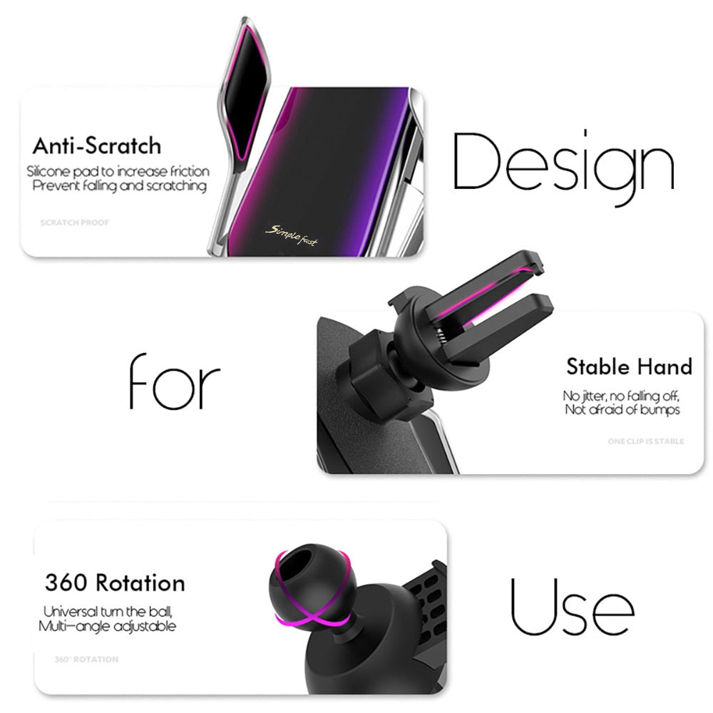 Automatic Clamping Car Wireless Charger