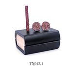 Vintage Wood Neck Tie Clip ans Cufflinks Set