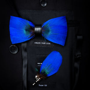 Original Design Natural Bird's Feather Exquisite Bow Tie