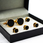 Luxury Gold Tuxedo Cufflinks and Studs Set