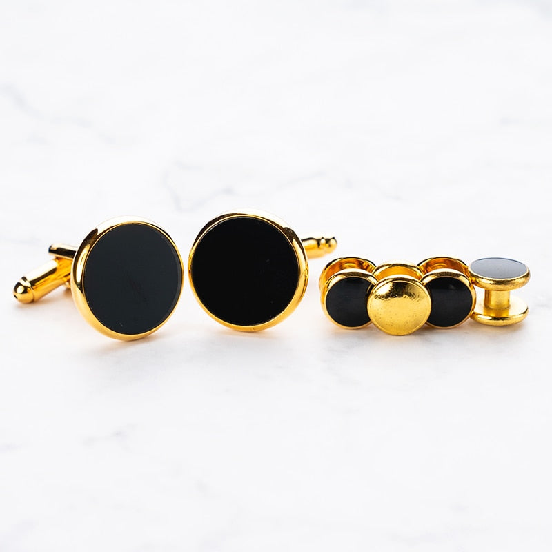 Luxury Gold Tuxedo Cufflinks and Studs Set