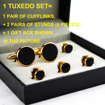 Luxury Gold Tuxedo Cufflinks and Studs Set