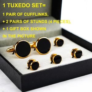 Luxury Gold Tuxedo Cufflinks and Studs Set