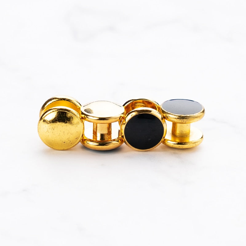 Luxury Gold Tuxedo Cufflinks and Studs Set