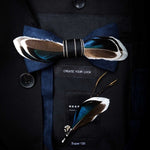 Original Design Natural Bird's Feather Exquisite Bow Tie