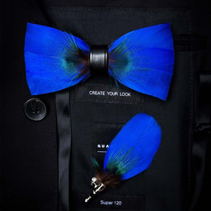 Original Design Natural Bird's Feather Exquisite Bow Tie