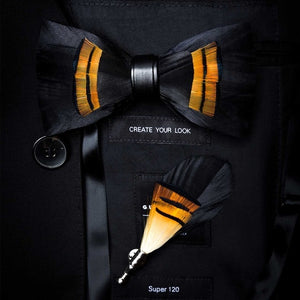 Original Design Natural Bird's Feather Exquisite Bow Tie