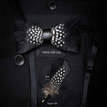 Original Design Natural Bird's Feather Exquisite Bow Tie