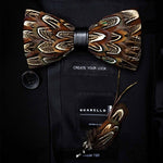 Original Design Natural Bird's Feather Exquisite Bow Tie