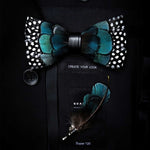 Original Design Natural Bird's Feather Exquisite Bow Tie
