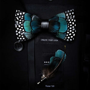 Original Design Natural Bird's Feather Exquisite Bow Tie
