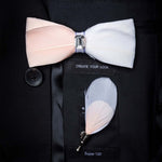 Original Design Natural Bird's Feather Exquisite Bow Tie