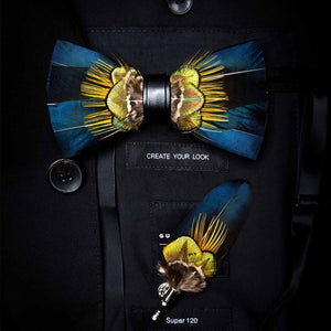 Original Design Natural Bird's Feather Exquisite Bow Tie