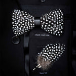 Original Design Natural Bird's Feather Exquisite Bow Tie