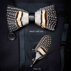 Original Design Natural Bird's Feather Exquisite Bow Tie