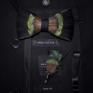 Original Design Natural Bird's Feather Exquisite Bow Tie