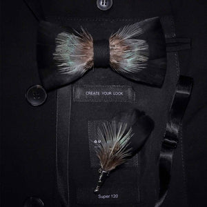 Original Design Natural Bird's Feather Exquisite Bow Tie