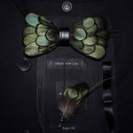 Original Design Natural Bird's Feather Exquisite Bow Tie