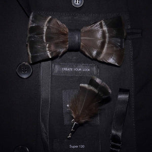 Original Design Natural Bird's Feather Exquisite Bow Tie