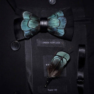 Original Design Natural Bird's Feather Exquisite Bow Tie