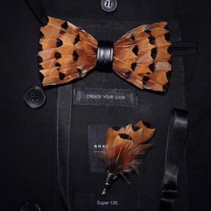 Original Design Natural Bird's Feather Exquisite Bow Tie