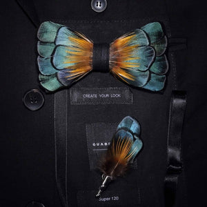 Original Design Natural Bird's Feather Exquisite Bow Tie