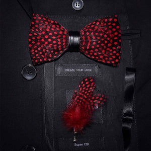 Original Design Natural Bird's Feather Exquisite Bow Tie