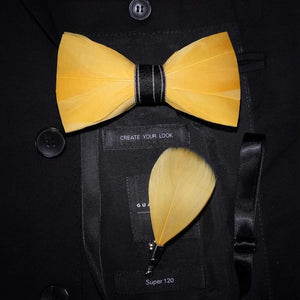 Original Design Natural Bird's Feather Exquisite Bow Tie