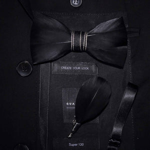 Original Design Natural Bird's Feather Exquisite Bow Tie