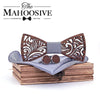 Wooden Bow Tie set and Handkerchief