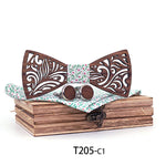 Wooden Bow Tie set and Handkerchief
