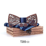 Wooden Bow Tie set and Handkerchief