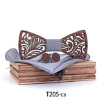 Wooden Bow Tie set and Handkerchief