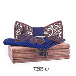 Wooden Bow Tie set and Handkerchief