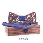 Wooden Bow Tie set and Handkerchief