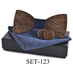 Wooden tie Cufflinks Set