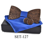 Wooden tie Cufflinks Set