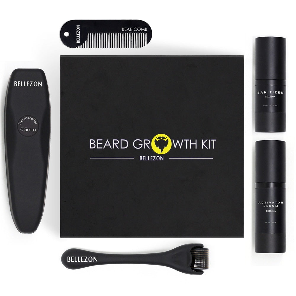 4 Pcs/set Barbe Beard Hair Growth Set