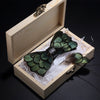 Green Bird's Feather Handmade Bow Tie