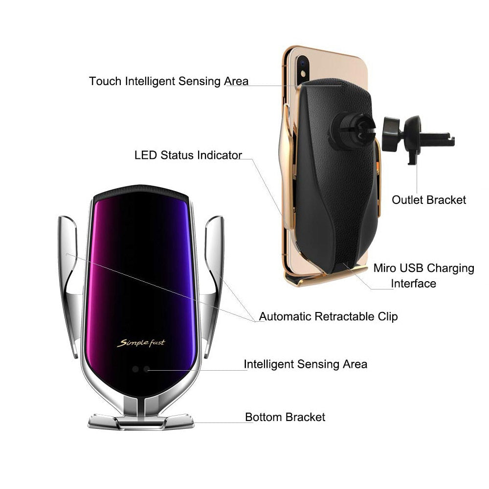 Automatic Clamping Car Wireless Charger