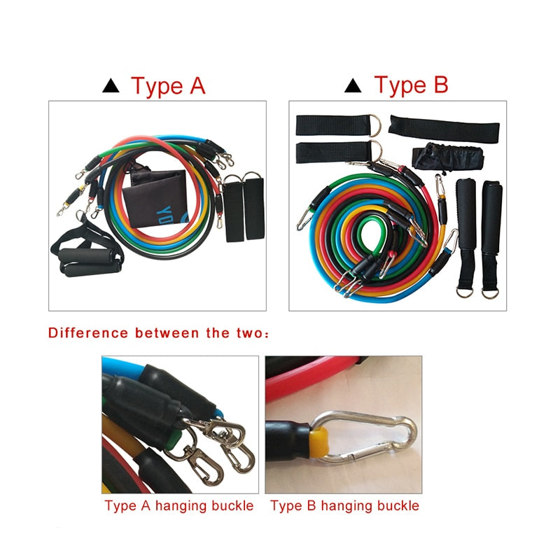 11pcs/set Pull Rope Fitness Resistance Bands