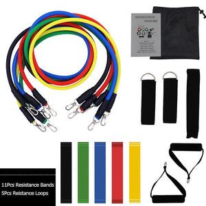 11pcs/set Pull Rope Fitness Resistance Bands