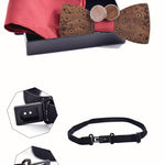 Wooden tie Cufflinks Set