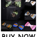 Green Bird's Feather Handmade Bow Tie
