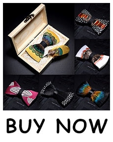 Green Bird's Feather Handmade Bow Tie